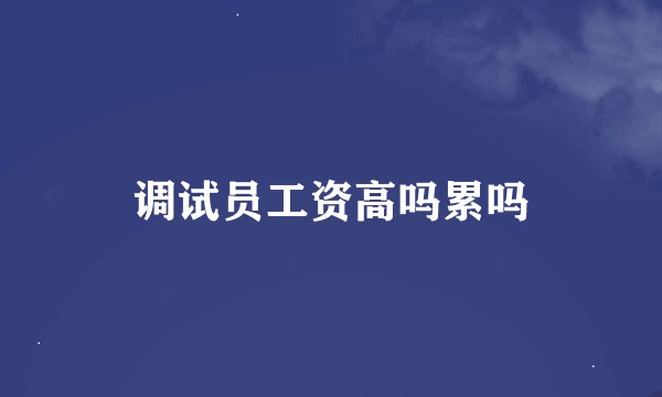 调试员工资高吗累吗