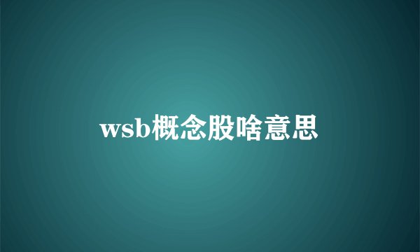 wsb概念股啥意思