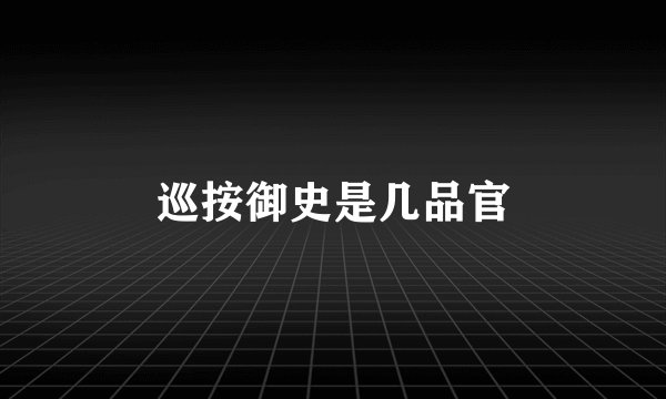 巡按御史是几品官