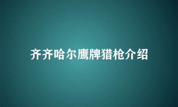 齐齐哈尔鹰牌猎枪介绍