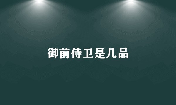 御前侍卫是几品