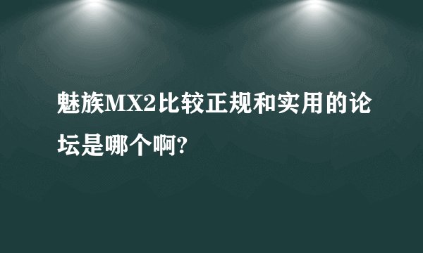 魅族MX2比较正规和实用的论坛是哪个啊?
