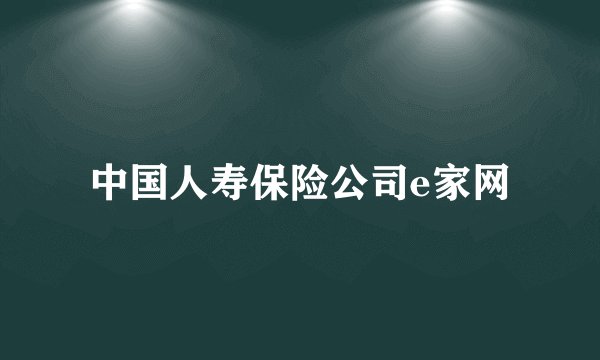 中国人寿保险公司e家网