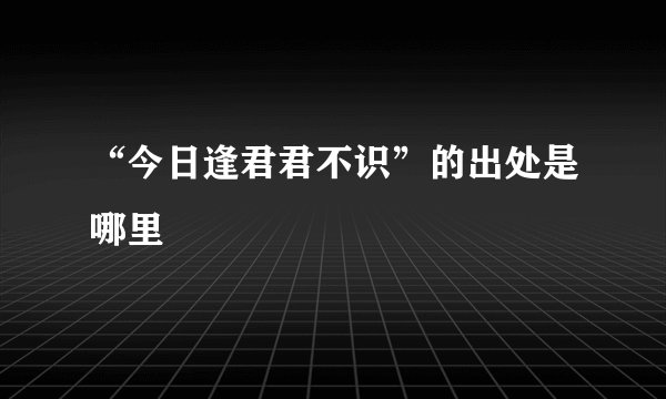 “今日逢君君不识”的出处是哪里