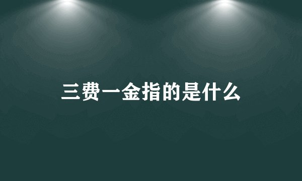 三费一金指的是什么