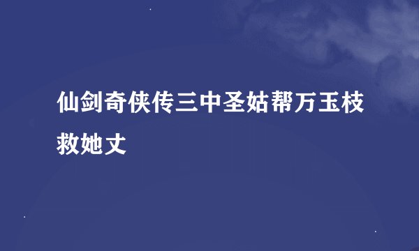 仙剑奇侠传三中圣姑帮万玉枝救她丈