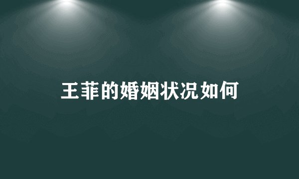 王菲的婚姻状况如何