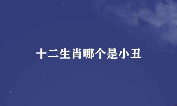 十二生肖哪个是小丑