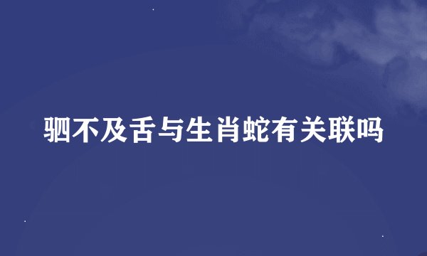 驷不及舌与生肖蛇有关联吗