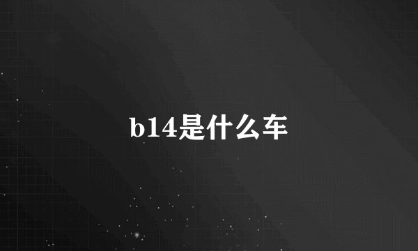 b14是什么车