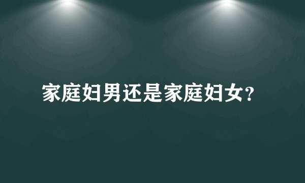 家庭妇男还是家庭妇女？