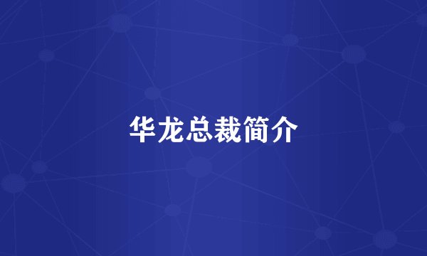 华龙总裁简介