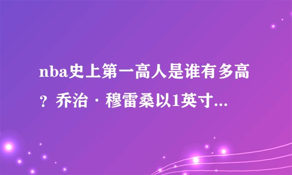 nba史上第一高人是谁有多高？乔治·穆雷桑以1英寸的优势位居榜首