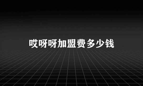 哎呀呀加盟费多少钱