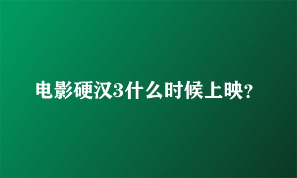电影硬汉3什么时候上映？