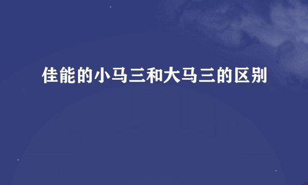 佳能的小马三和大马三的区别