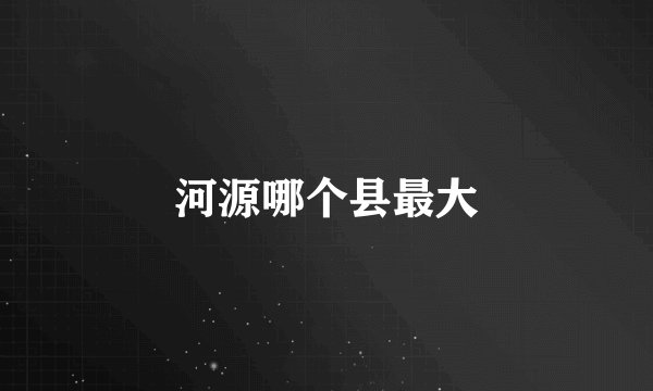 河源哪个县最大
