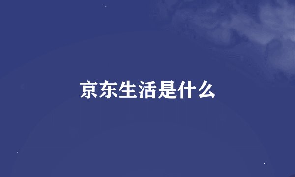京东生活是什么