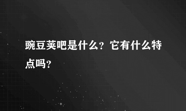 豌豆荚吧是什么？它有什么特点吗？
