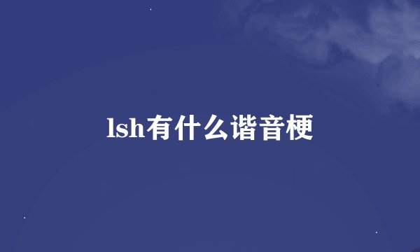lsh有什么谐音梗
