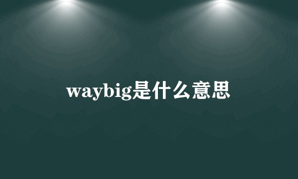 waybig是什么意思