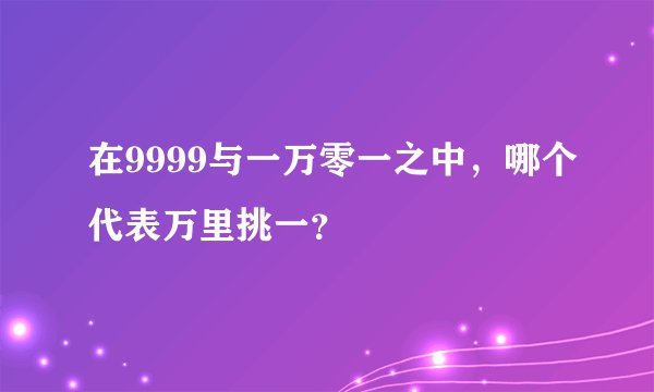 在9999与一万零一之中,哪个代表万里挑一?