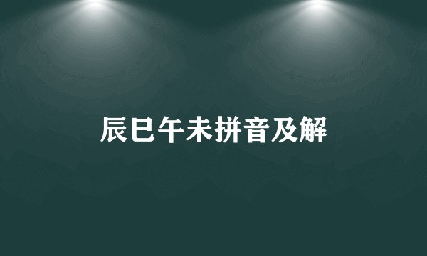 辰巳午未拼音及解