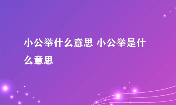 小公举什么意思 小公举是什么意思