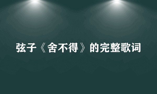 弦子《舍不得》的完整歌词