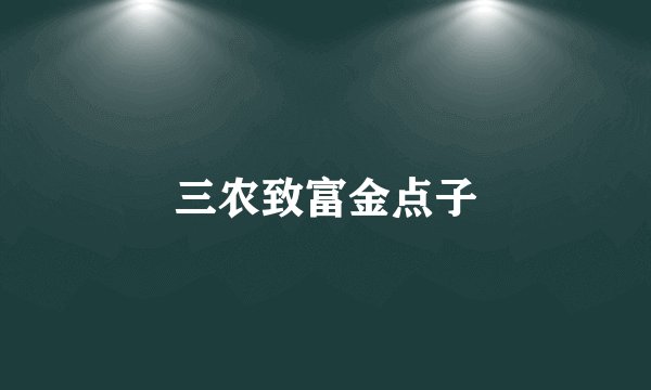三农致富金点子