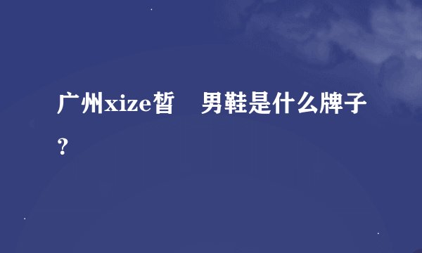 广州xize皙晢男鞋是什么牌子？