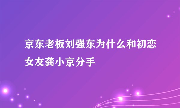 京东老板刘强东为什么和初恋女友龚小京分手