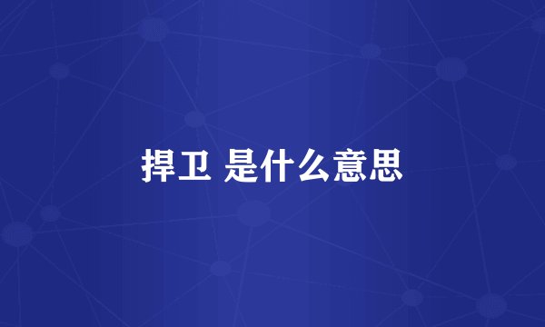 捍卫 是什么意思