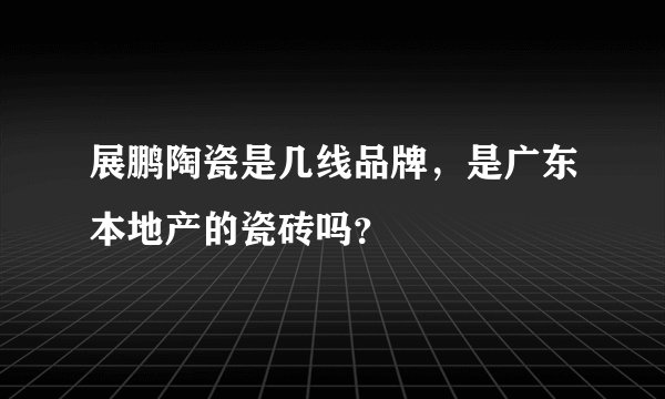 展鹏陶瓷是几线品牌，是广东本地产的瓷砖吗？