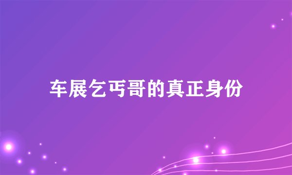 车展乞丐哥的真正身份