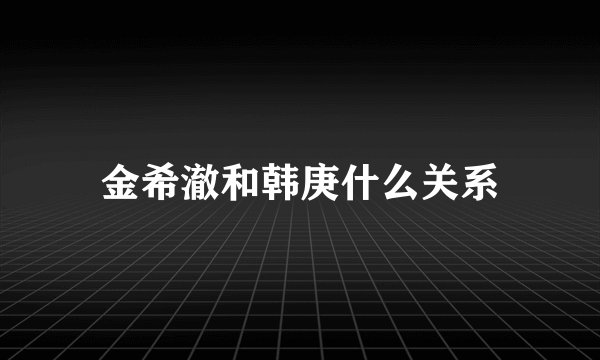 金希澈和韩庚什么关系