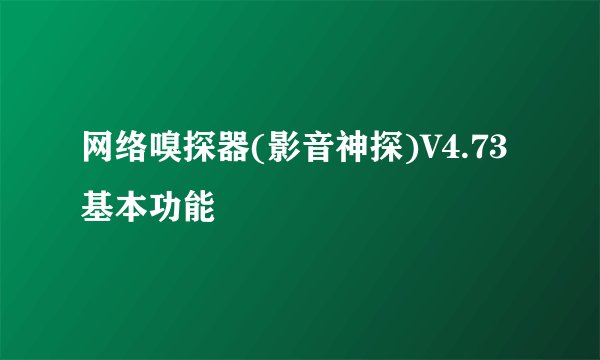 网络嗅探器(影音神探)V4.73基本功能
