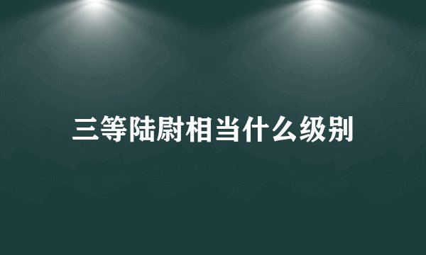三等陆尉相当什么级别