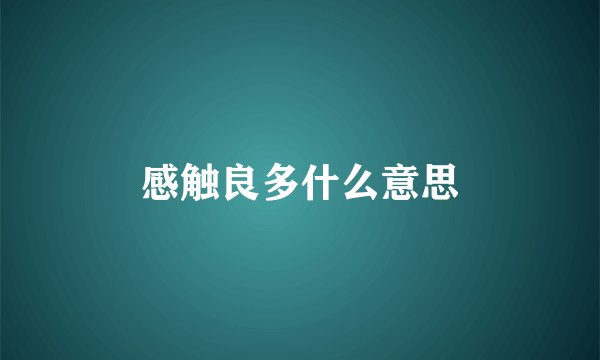 感触良多什么意思
