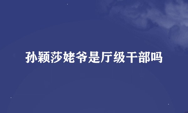 孙颖莎姥爷是厅级干部吗