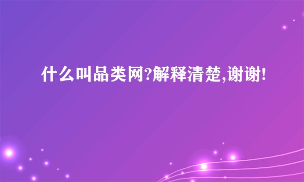 什么叫品类网?解释清楚,谢谢!