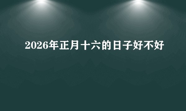 2026年正月十六的日子好不好