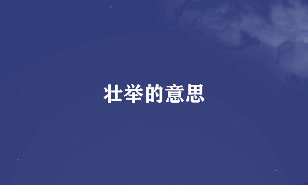 壮举的意思