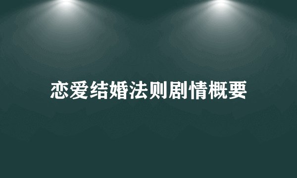 恋爱结婚法则剧情概要
