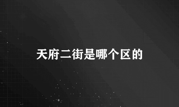 天府二街是哪个区的
