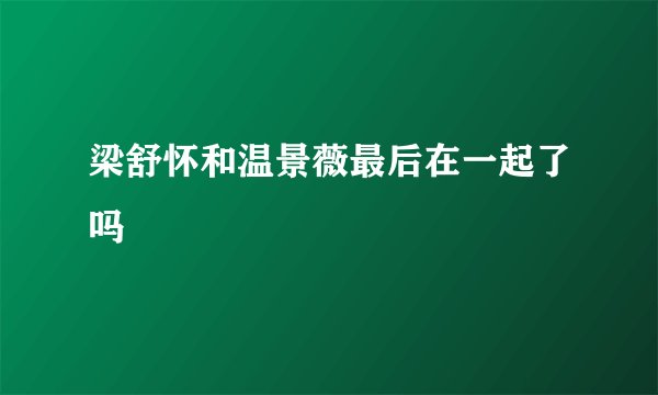 梁舒怀和温景薇最后在一起了吗