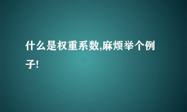 什么是权重系数,麻烦举个例子!