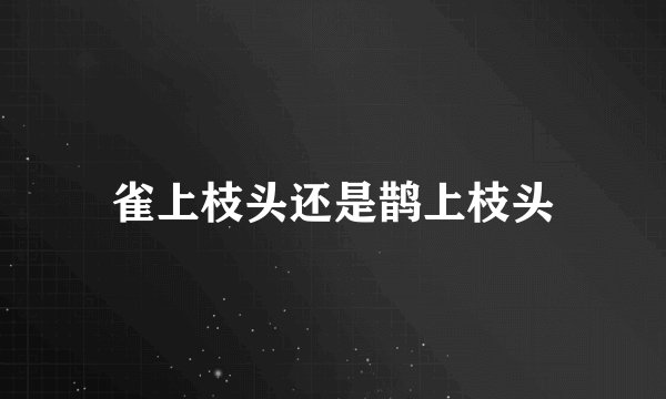 雀上枝头还是鹊上枝头