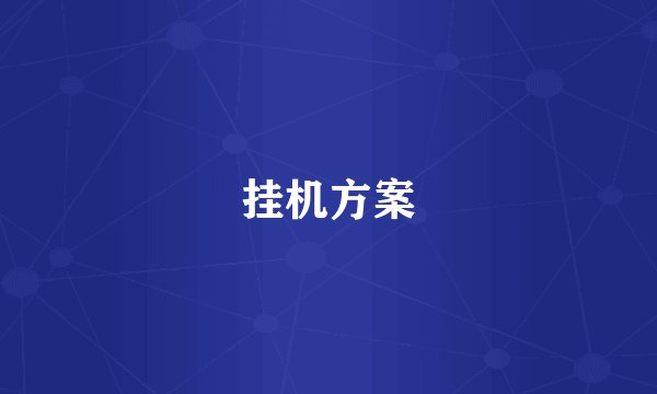 挂机方案