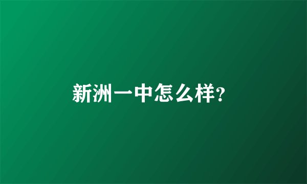 新洲一中怎么样？